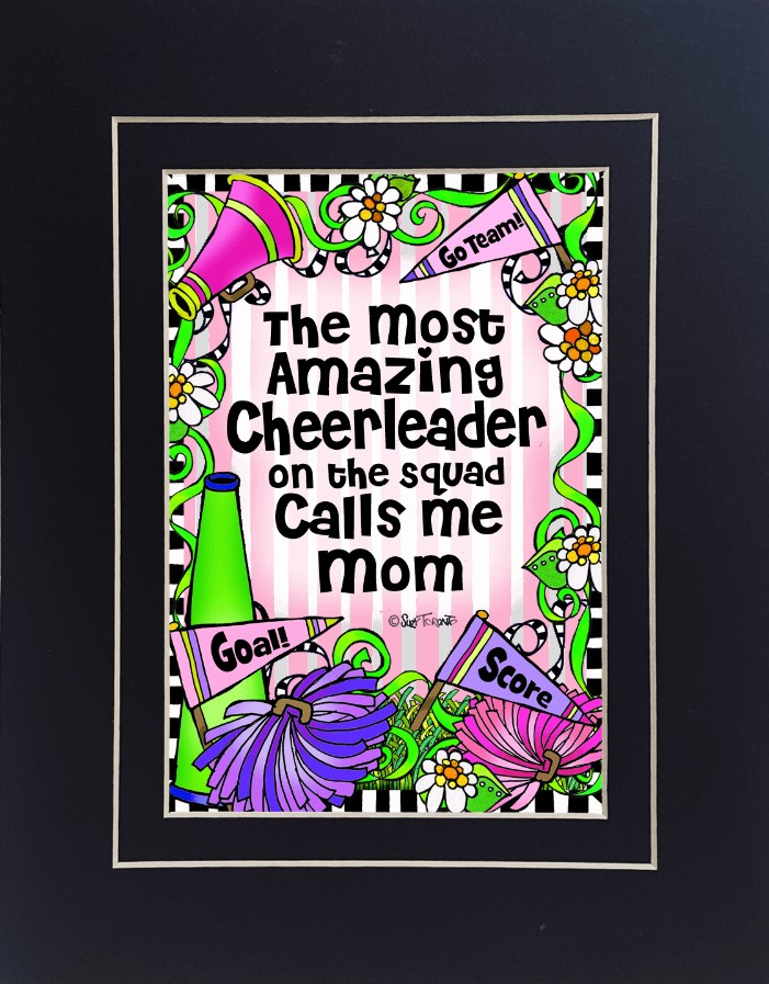 Cheer Squad Mom/Grandma Themed Gifty Art - 8" x 10"BlackCheer Squad-MOM (SFM)