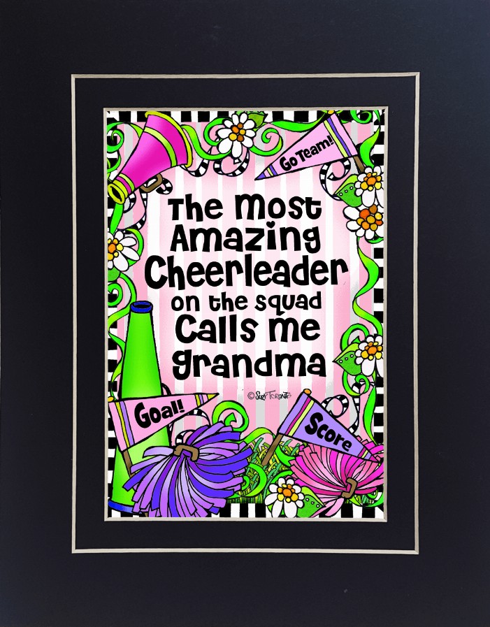 Cheer Squad Mom/Grandma Themed Gifty Art - 8" x 10"BlackCheer Squad-GRANDMA (SFM)