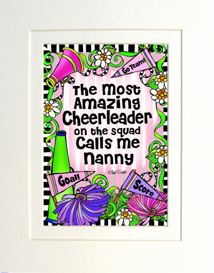 Cheer Squad Mom/Grandma Themed Gifty Art - 8" x 10"WhiteCheer Squad-NANNY (SFM)