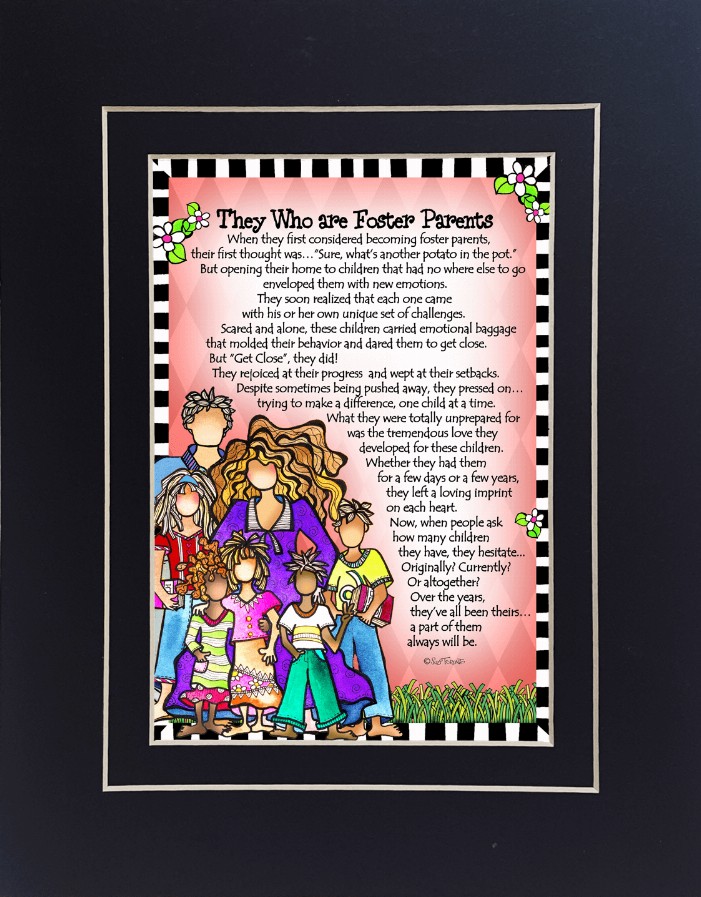 Family Themed Gifty Art - 8" x 10"BlackFoster Parents