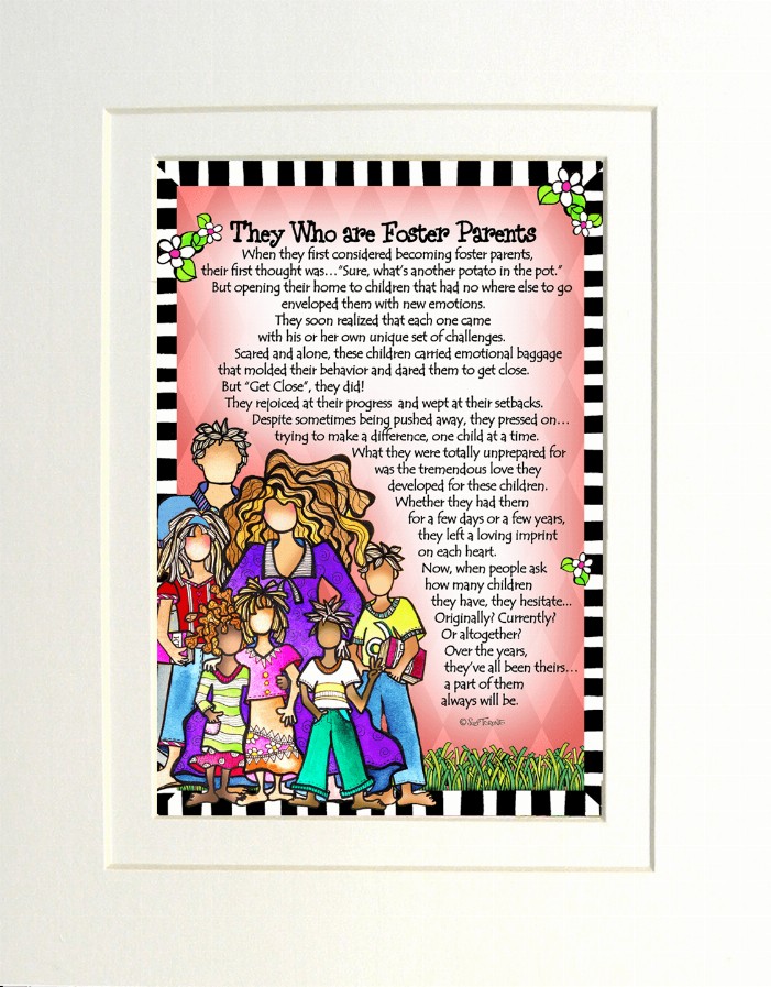 Family Themed Gifty Art - 8" x 10"WhiteFoster Parents