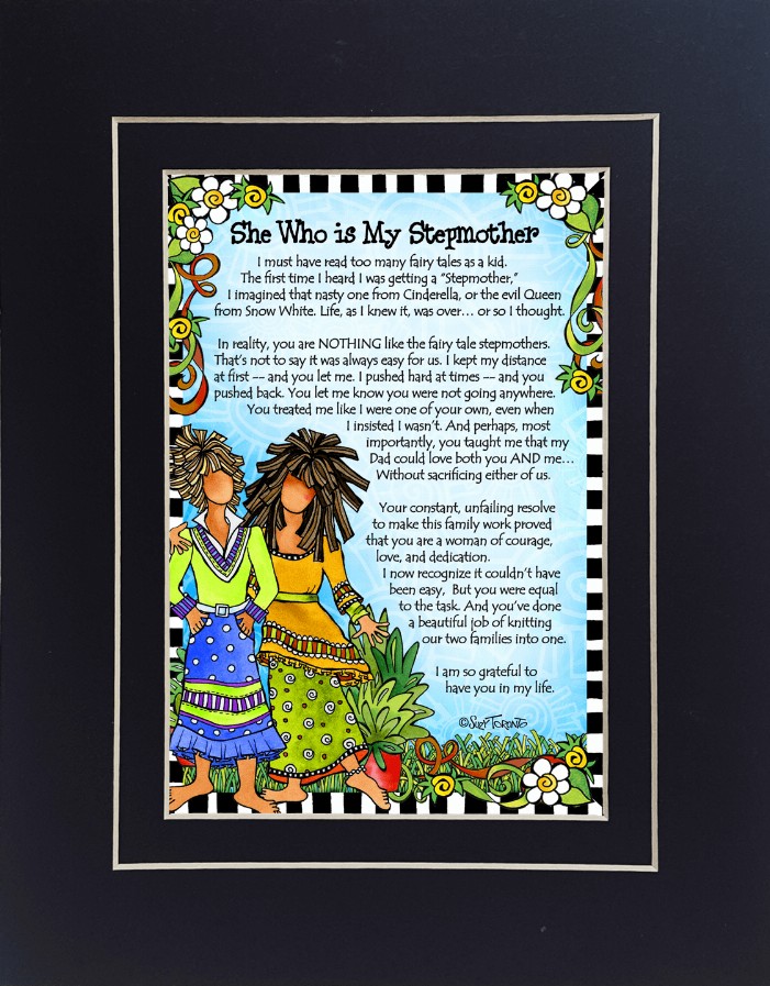 Family Themed Gifty Art - 8" x 10"BlackStepmother