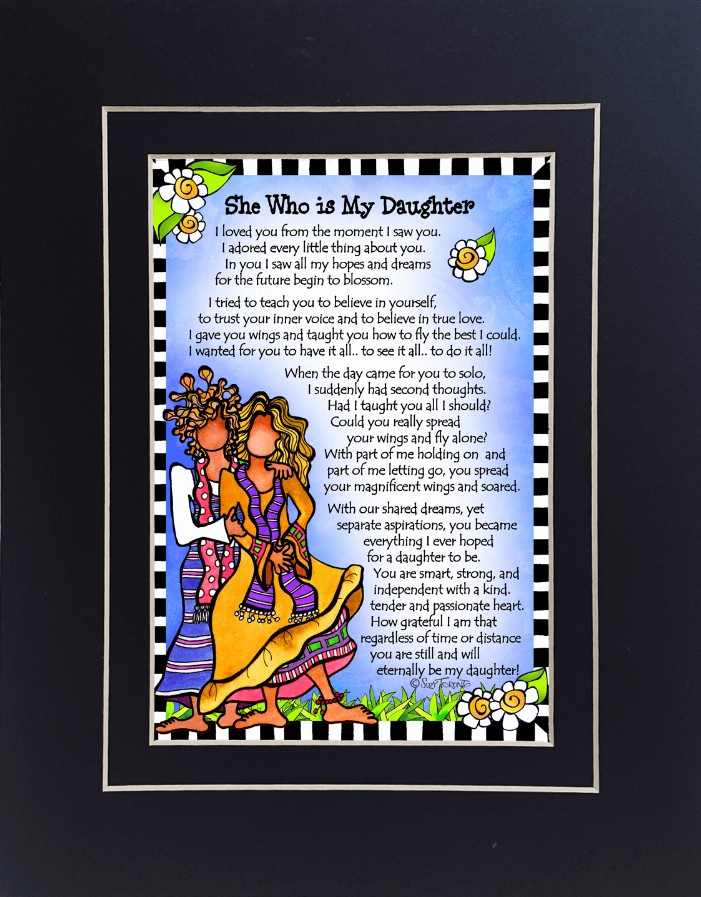 Family Themed Gifty Art - 8" x 10"BlackMy Daughter