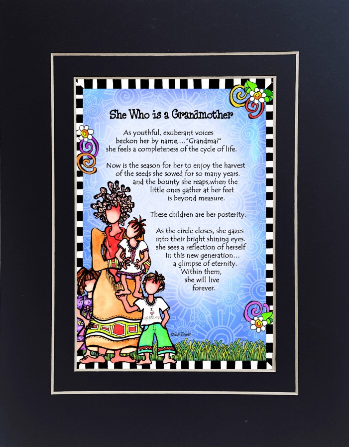 Family Themed Gifty Art - 8" x 10"BlackMy Grandmother
