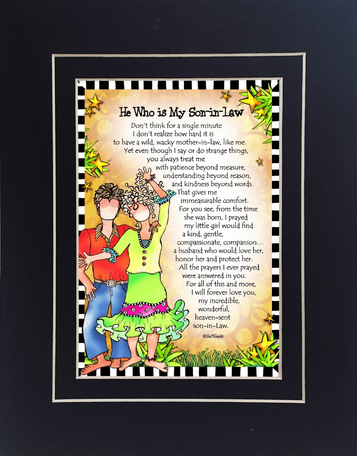 Family Themed Gifty Art - 8" x 10"BlackSon-In-Law