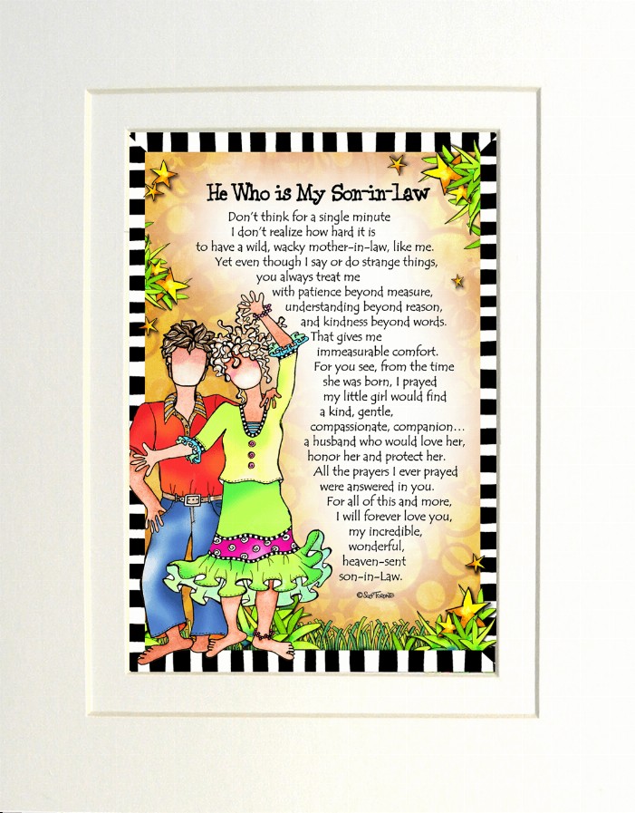 Family Themed Gifty Art - 8" x 10"WhiteSon-In-Law