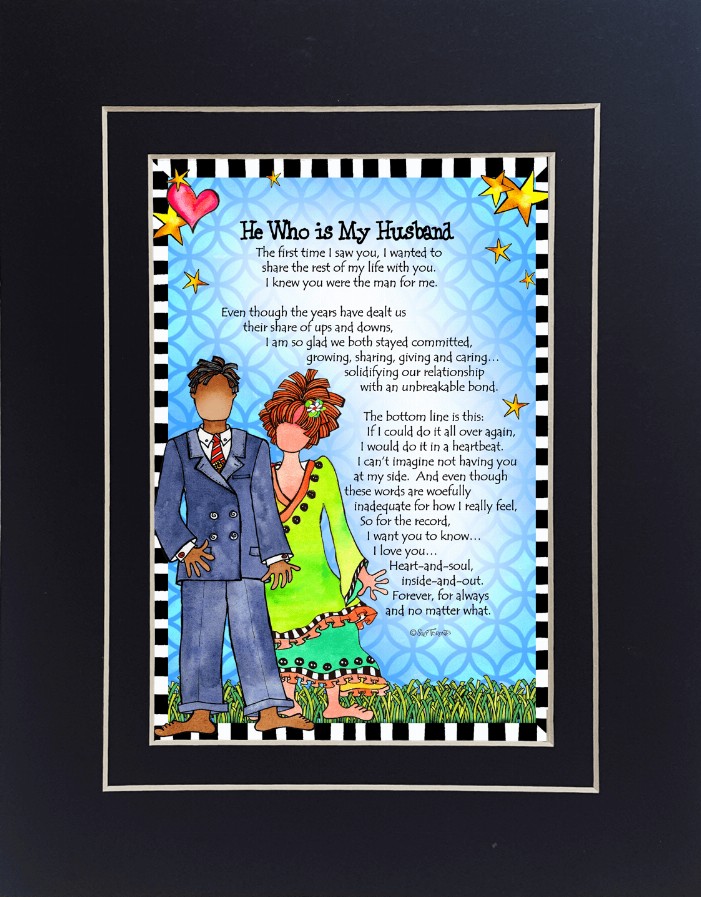 Family Themed Gifty Art - 8" x 10"BlackMy Husband