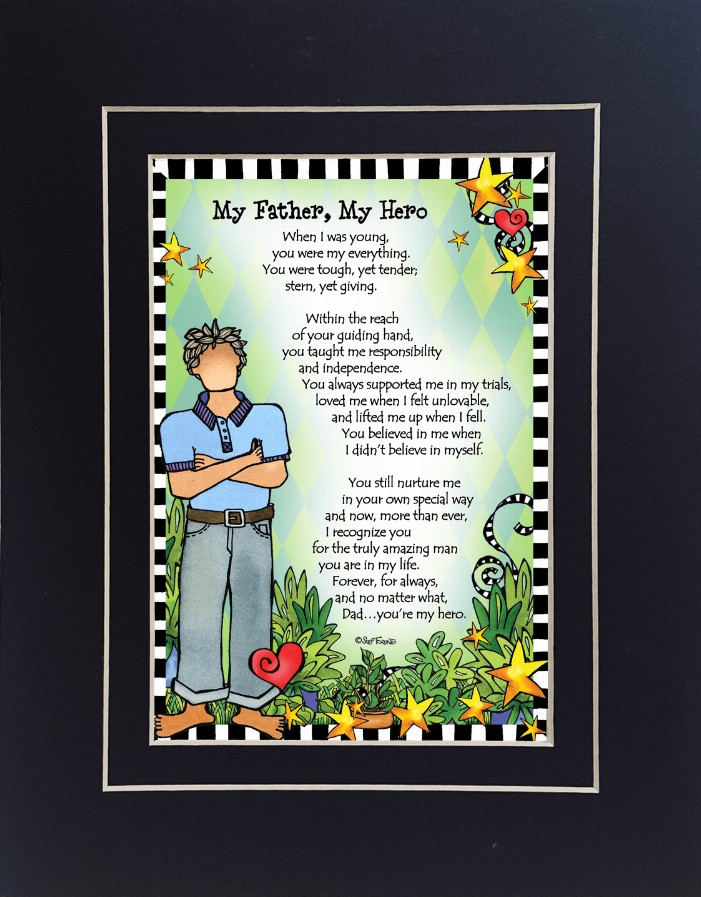 Family Themed Gifty Art - 8" x 10"BlackMy Father, My Hero