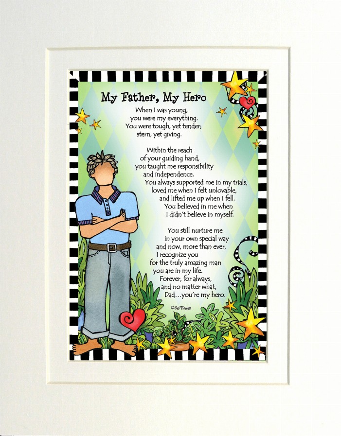 Family Themed Gifty Art - 8" x 10"WhiteMy Father, My Hero