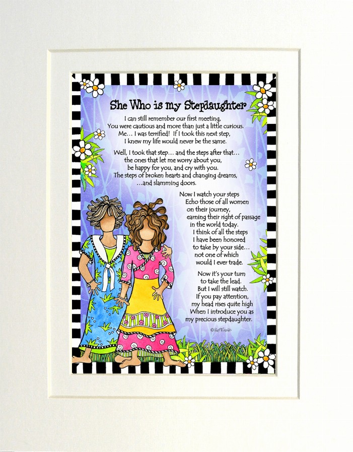 Family Themed Gifty Art - 8" x 10"WhiteMy Stepdaughter