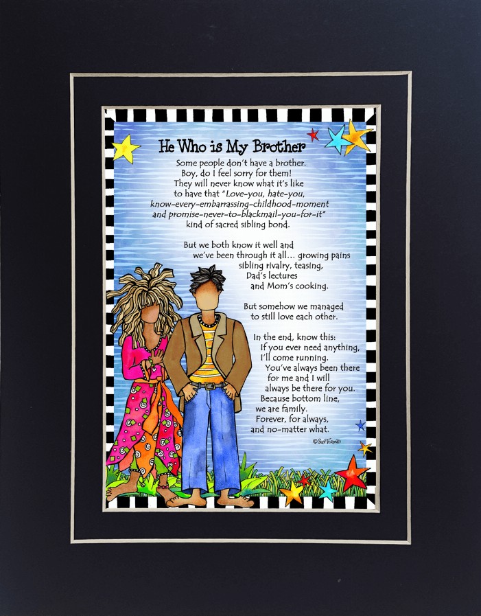 Family Themed Gifty Art - 8" x 10"BlackMy Brother