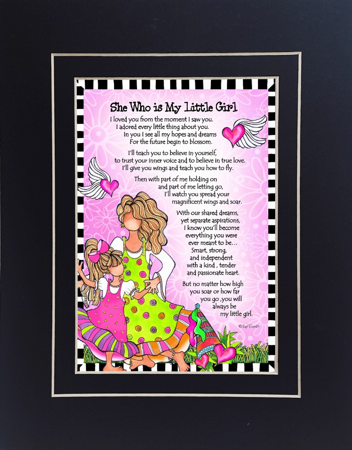 Family Themed Gifty Art - 8" x 10"BlackMy Little Girl