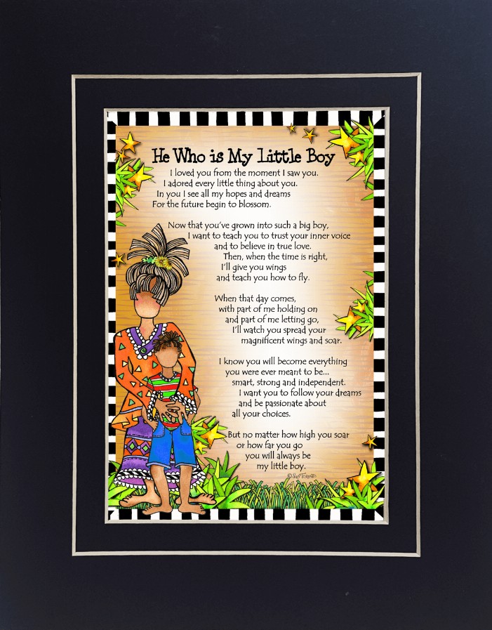 Family Themed Gifty Art - 8" x 10"BlackMy Little Boy
