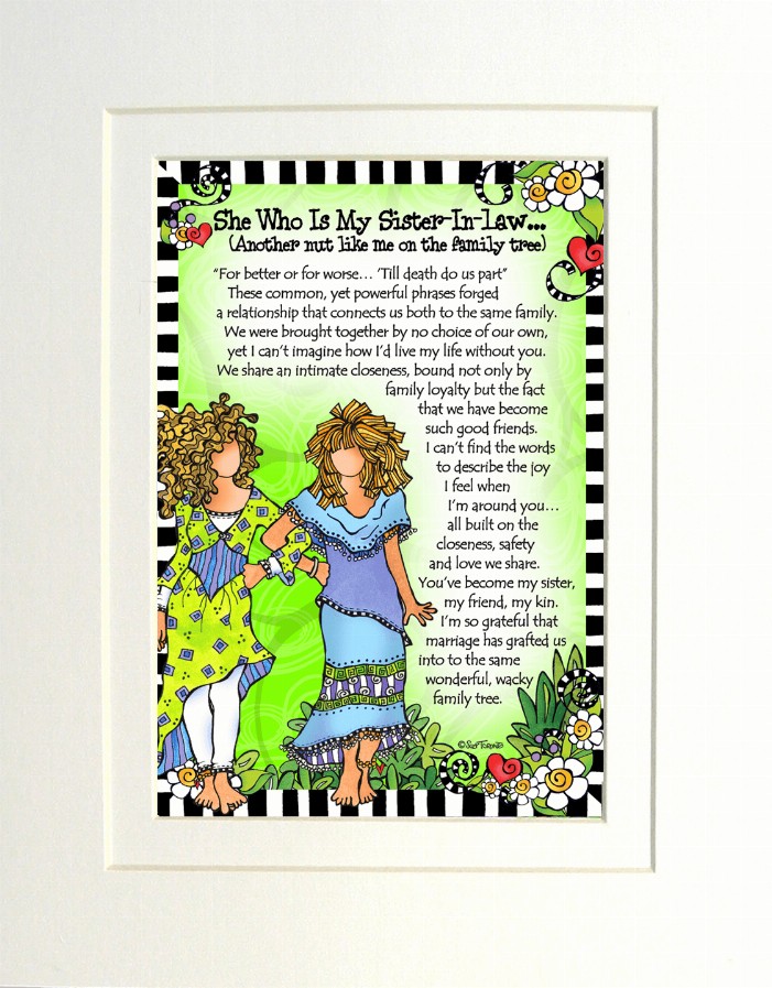 Family Themed Gifty Art - 8" x 10"WhiteSister-In-Law... Nut in Family Tree