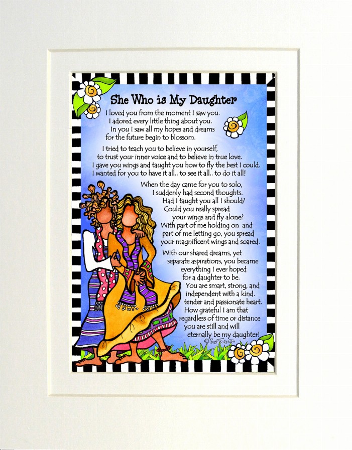 Family Themed Gifty Art - 11" x 14"WhiteMy Daughter