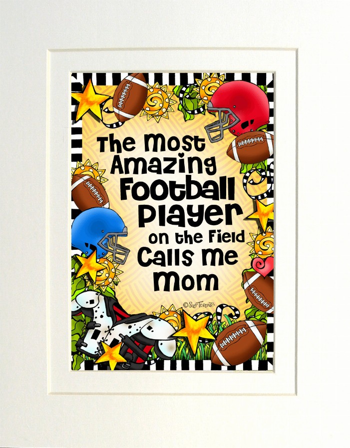 Football Mom/Grandma Themed Gifty Art - 8" x 10"WhiteFootball-MOM (SFM)