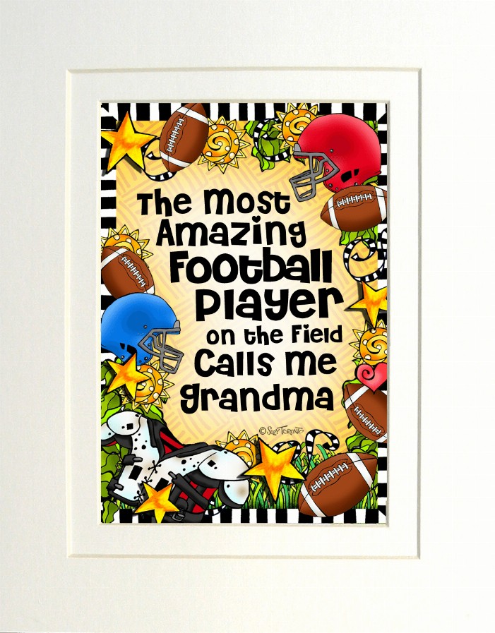 Football Mom/Grandma Themed Gifty Art - 8" x 10"WhiteFootball-GRANDMA (SFM)