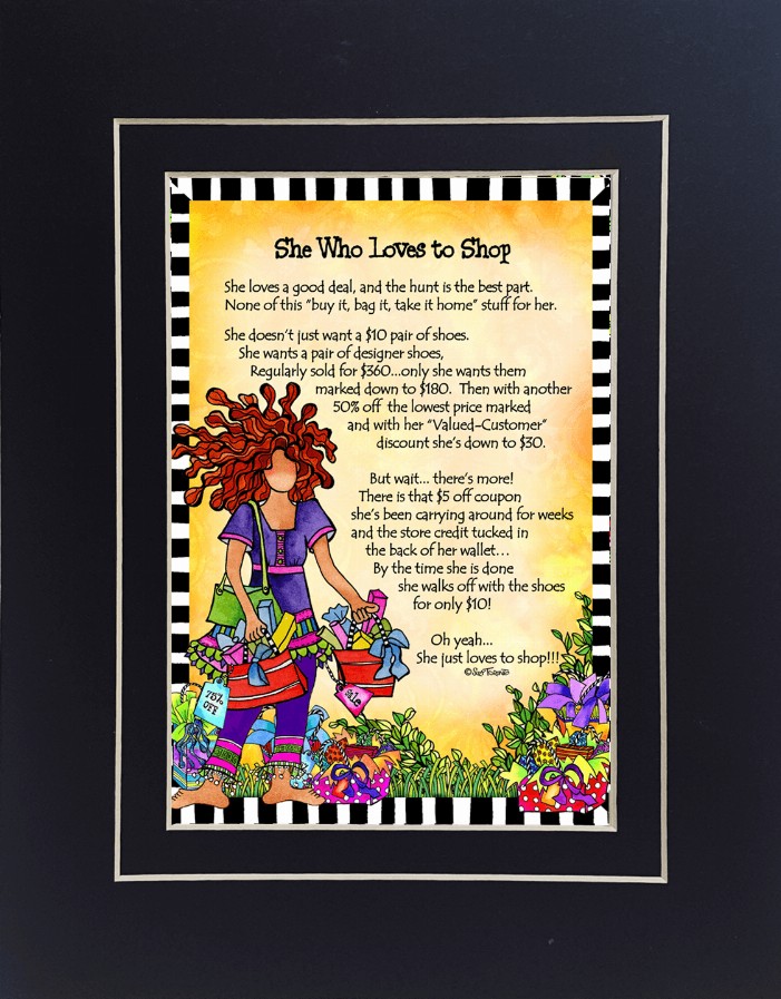 Loves Themed Gifty Art - 8" x 10"BlackLoves to Shop