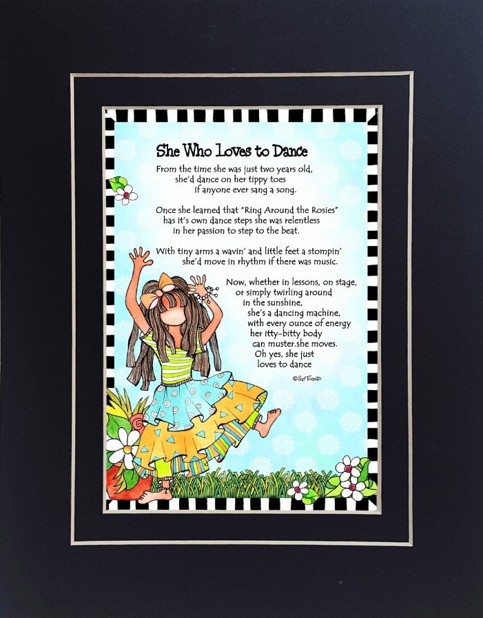 Loves Themed Gifty Art - 8" x 10"BlackLoves to Dance (child version)