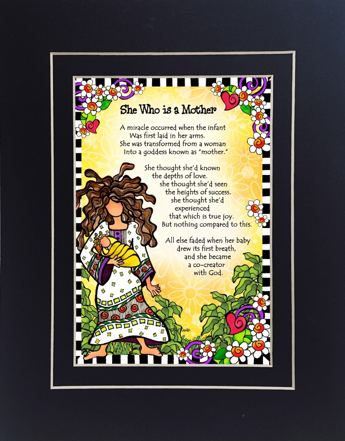 Mom Themed Gifty Art - 8" x 10"BlackMother