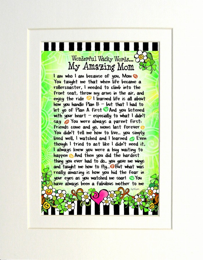 Mom Themed Gifty Art - 8" x 10"WhiteAmazing Mom (Celtic) - 8x10 Gifty Art