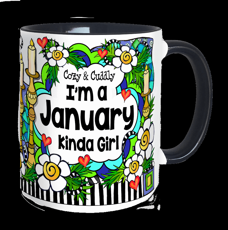 Month of Year Ceramic Mug -  JANUARY Girl