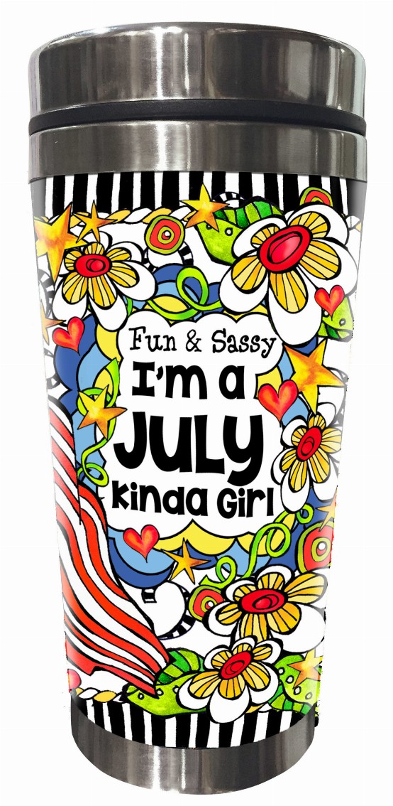 Month of Year Stainless Steel Tumbler - July-Fun and Sassy