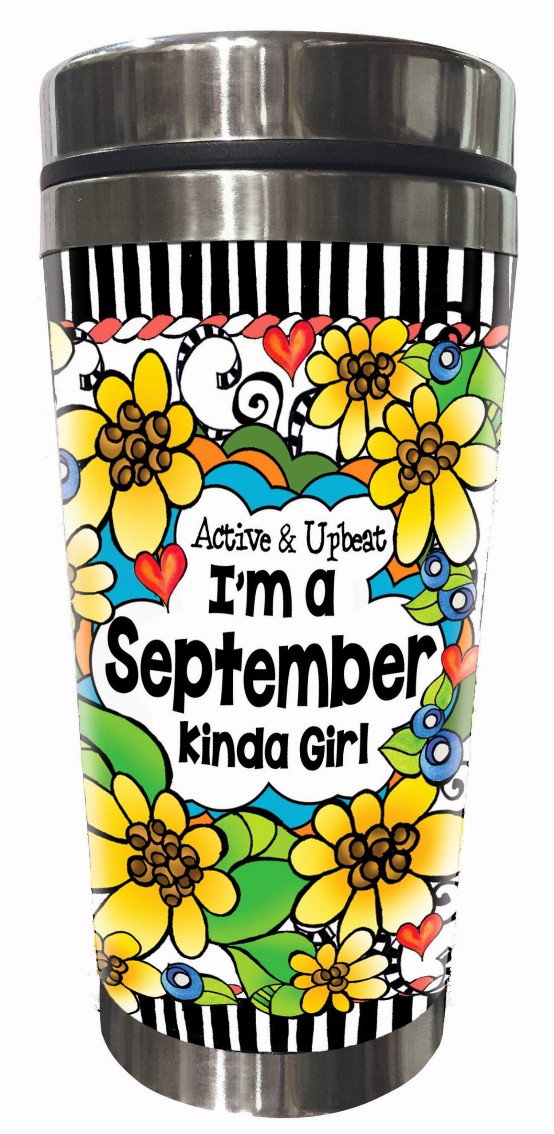 Month of Year Stainless Steel Tumbler - September-Active and Upbeat