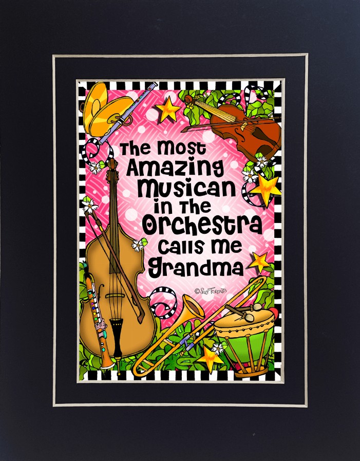Orchestra Mom/Grandma Themed Gifty Art - 8" x 10"BlackOrchestra-GRANDMA (SFM)