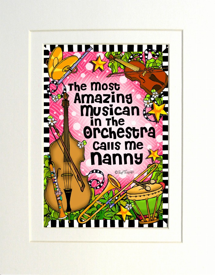 Orchestra Mom/Grandma Themed Gifty Art - 8" x 10"WhiteOrchestra-NANNY (SFM)