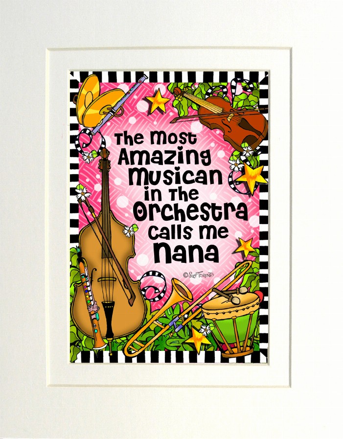 Orchestra Mom/Grandma Themed Gifty Art - 8" x 10"WhiteOrchestra-NANA (SFM)