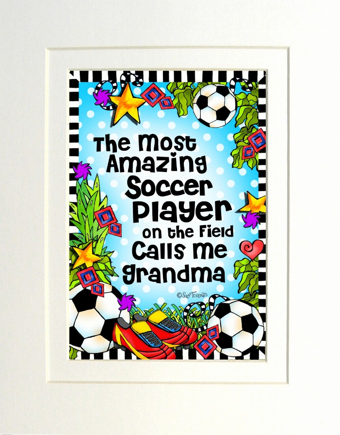 Soccer Mom/Grandma Themed Gifty Art - 8" x 10"WhiteSoccer_GRANDMA (SFM)