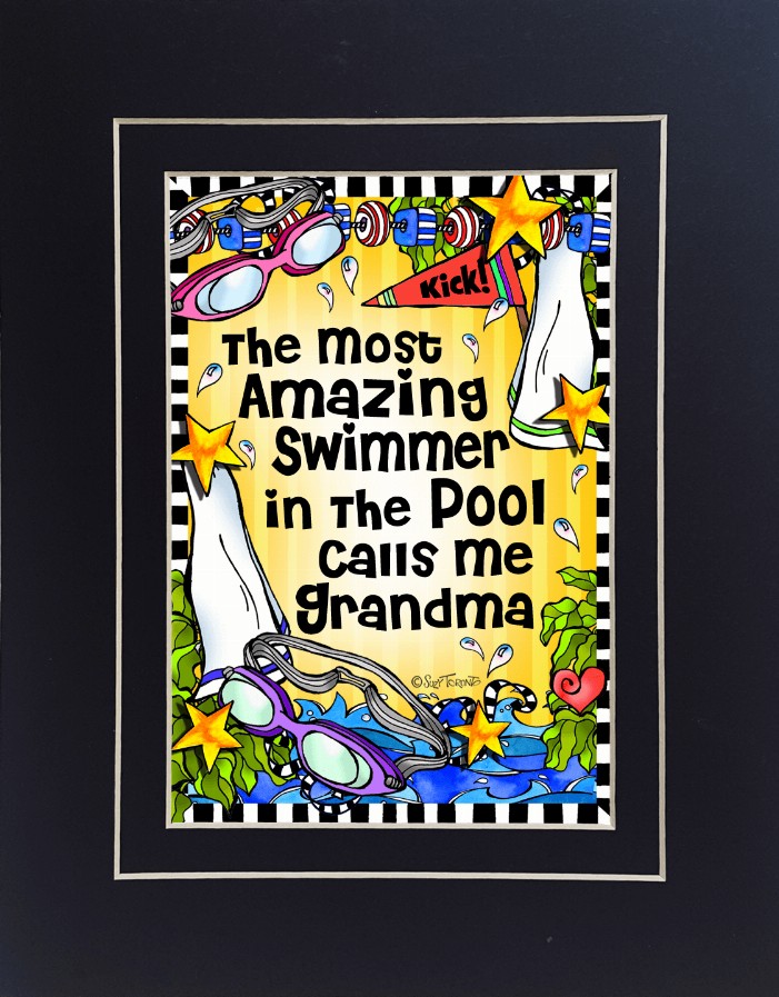 Swim Team Mom/Grandma Themed Gifty Art - 8" x 10"BlackSwim Team_GRANDMA (SFM)