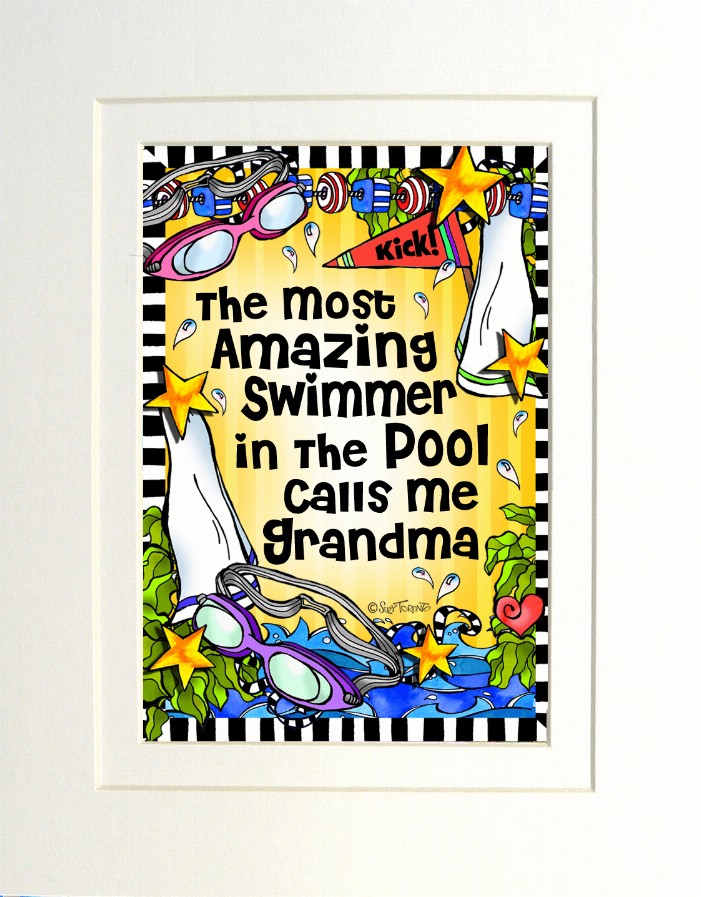 Swim Team Mom/Grandma Themed Gifty Art - 8" x 10"WhiteSwim Team_GRANDMA (SFM)