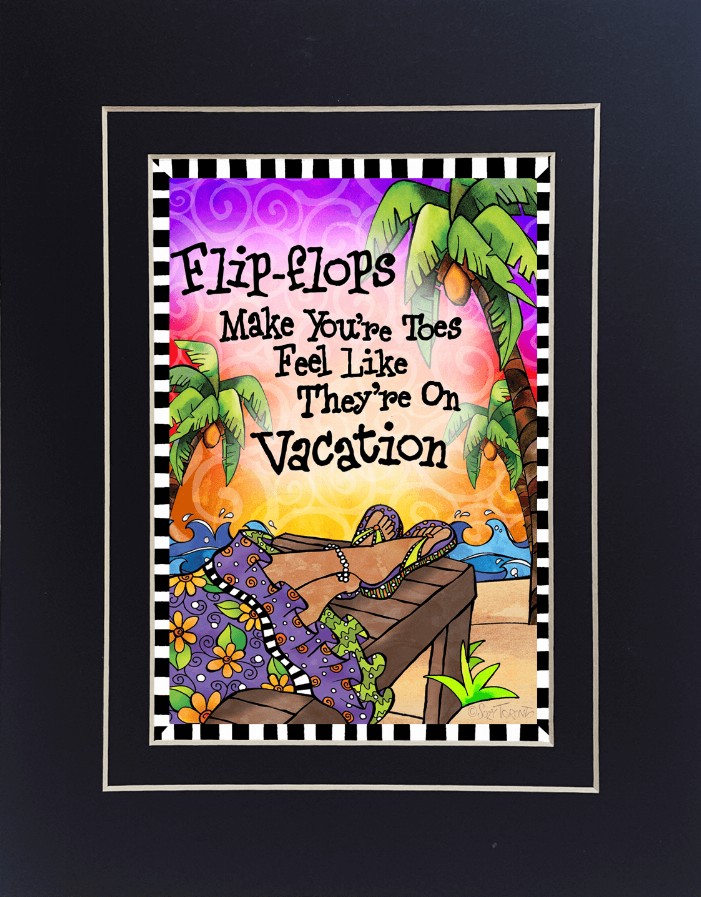 Vacation Toes - 11" x 14" Black