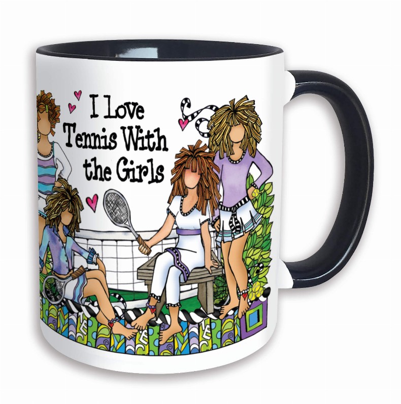 Wacky Ceramic Mug -  Tennis with Girls