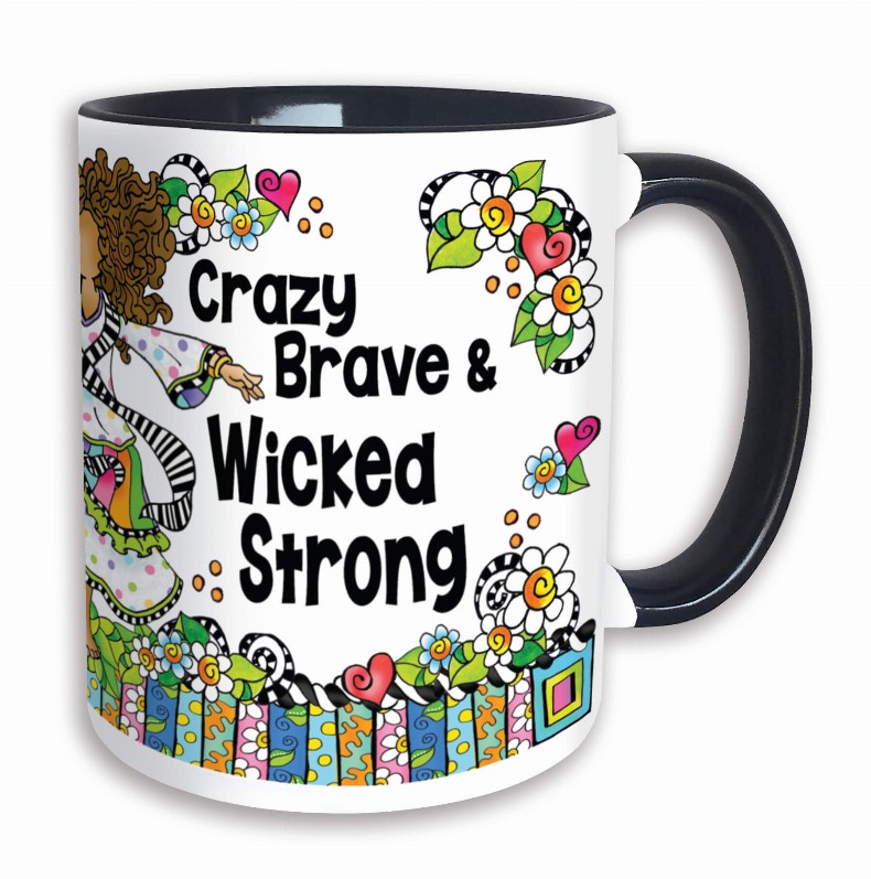 Wacky Ceramic Mug -  Crazy Brave