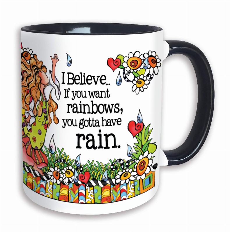 Wacky Ceramic Mug -  Rainbows & Rain