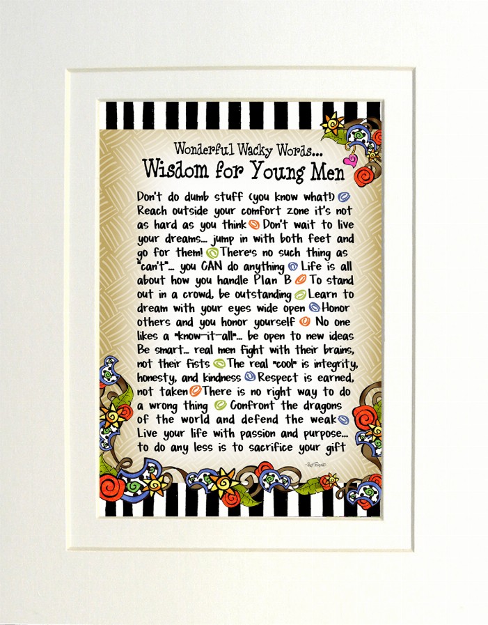Wisdom Themed Gifty Art - 8" x 10"WhiteWisdom for Young Men