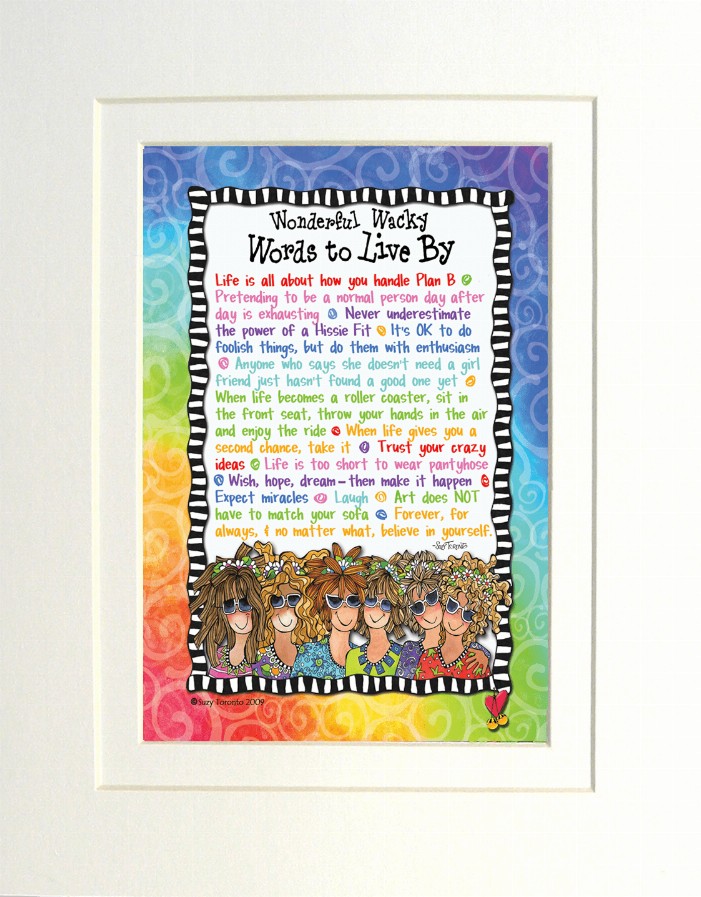 Wisdom Themed Gifty Art - 8" x 10"WhiteWords to Live By