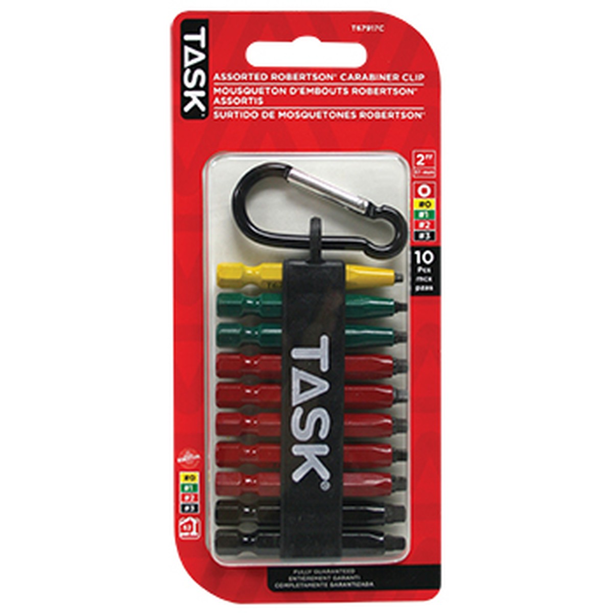 10pc Mixed Robertson Carabiner Clip - Carded
