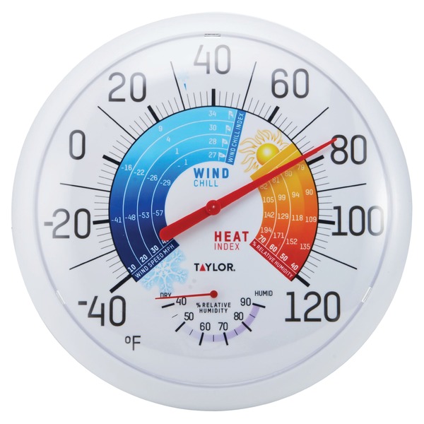 Taylor Precision Products 6751 13.25-Inch Wind Chill/Heat Index Thermometer and Hygrometer
