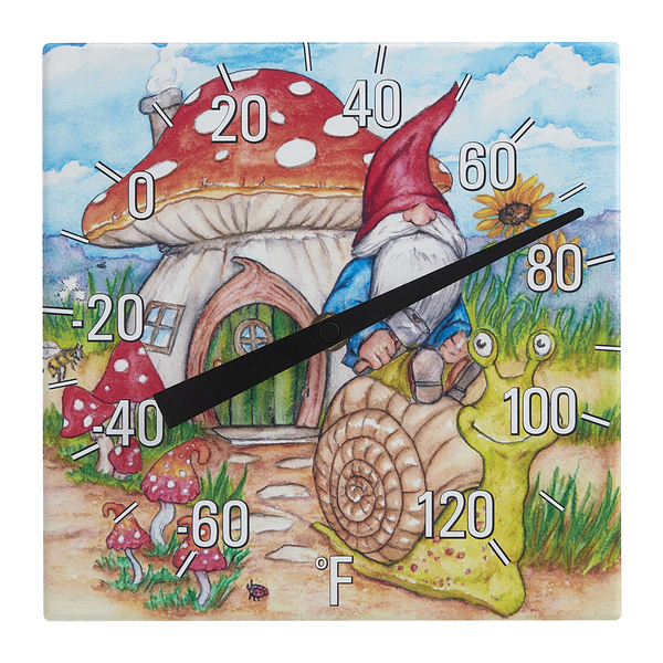 8X8In Gnome Garden Thermometer