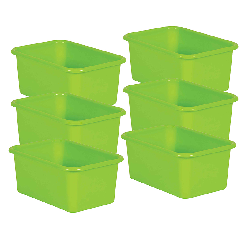 Lime Small Plastic Bin, Pack of 6