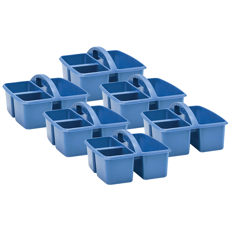Slate Blue Plastic Storage Caddy, Pack of 6
