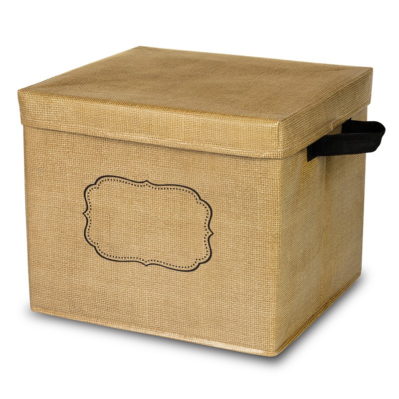 Burlap Design Storage Box with Lid