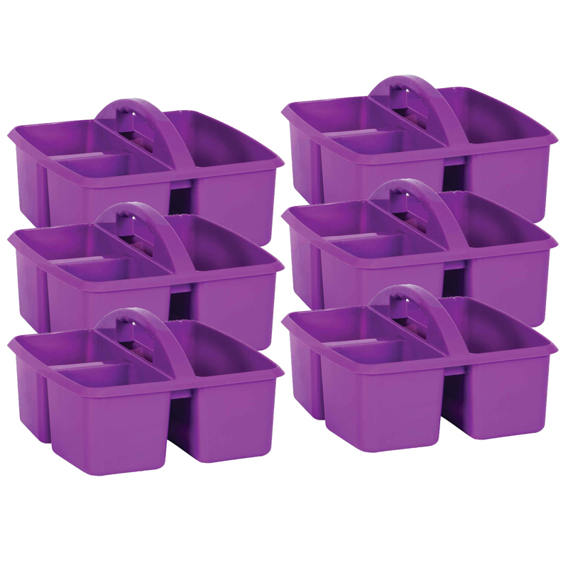 Purple Plastic Storage Caddy, Pack of 6