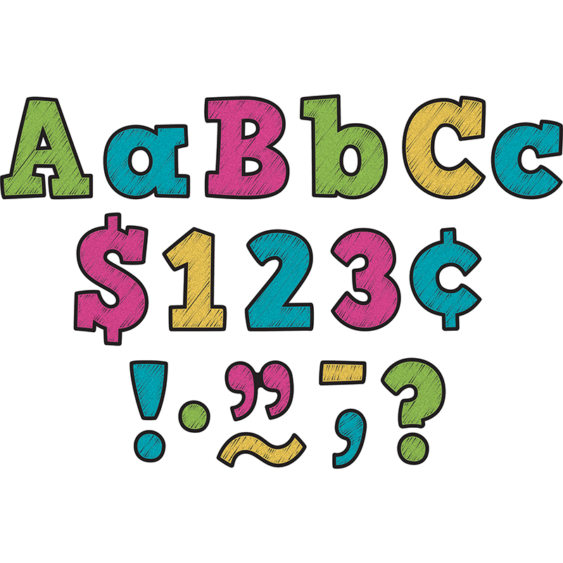 Chalkboard Brights Bold Block 3" Letters, 443 Pieces