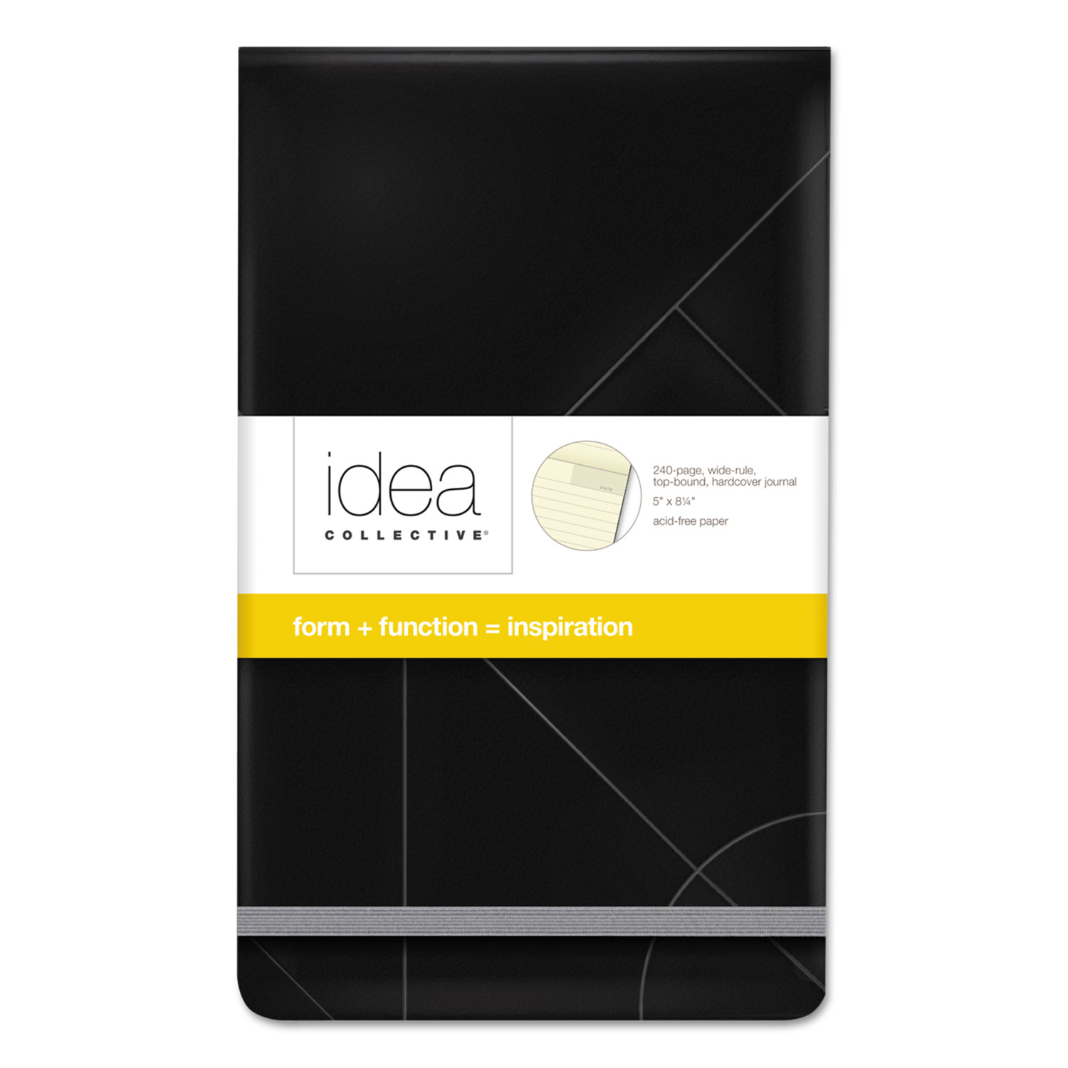 TOPS Black Cover Wide Ruled Top Bound Journal - 240 Sheets - 5 1/4" x 8 1/4" - Cream Paper - Black Cover - Acid-free, Durable, E