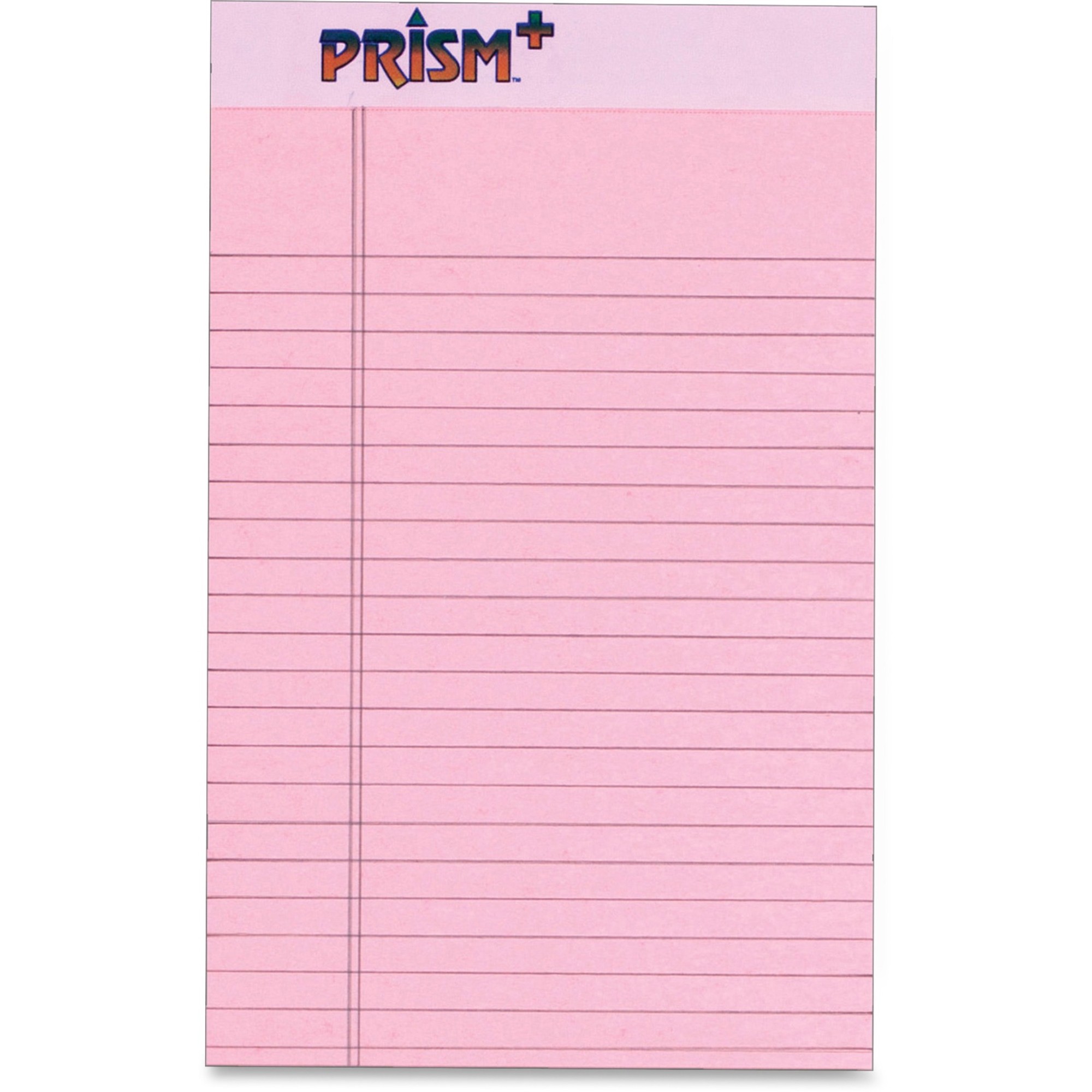TOPS Prism Plus Legal Pads - Jr.Legal - 50 Sheets - 0.28" Ruled - 16 lb Basis Weight - Jr.Legal - 5" x 8" - Pink Paper - Hard Co